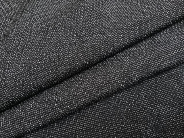 平和屋着物●本塩沢　110亀甲　草木文　小林清子作　反端付き　正絹　逸品　AABC8079ph