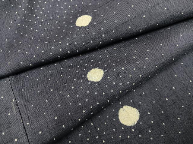 平和屋着物●上質な紬　絞り　霞文　正絹　逸品　AABC9294ph