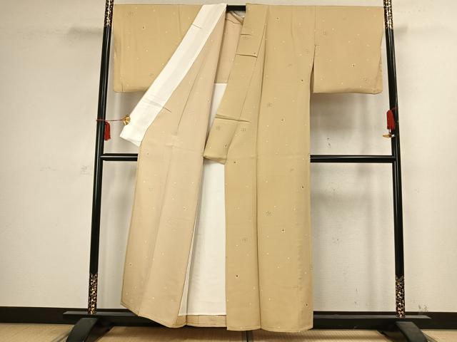 平和屋着物▽上質な小紋 単衣 舞桜文 正絹 逸品 AABC3985fy