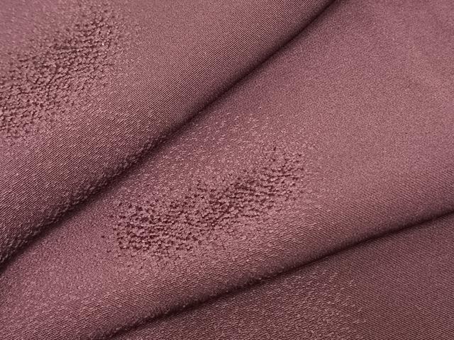 平和屋着物▽上質な色無地　単衣　丸地紋　滅紫色　正絹　逸品　AABC4054fy