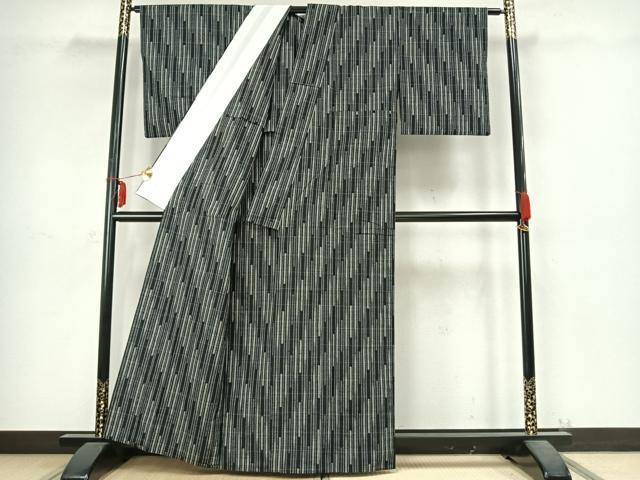 平和屋着物▽上質な紬　単衣　抽象文様　正絹　逸品　AABC4059fy_2