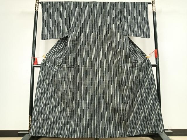 平和屋着物▽上質な紬　単衣　抽象文様　正絹　逸品　AABC4059fy_1