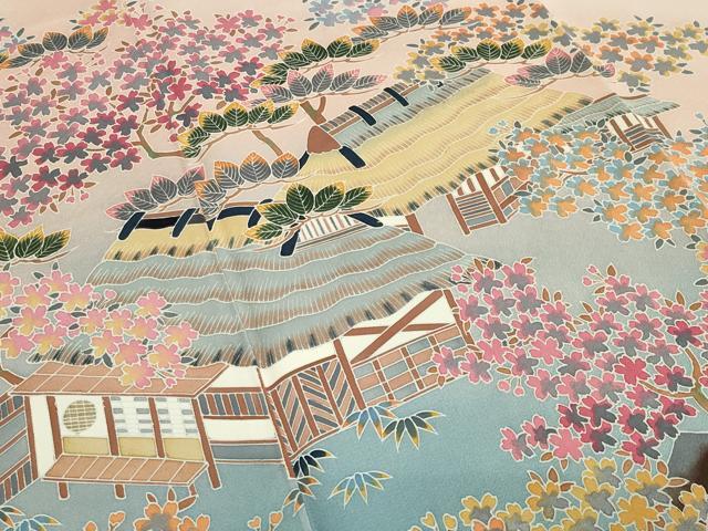 平和屋着物○染色作家 おだに武士 訪問着 風景文 暈し