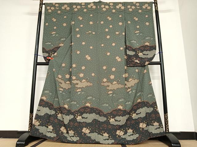 平和屋着物●撫松庵　小振袖　二尺袖　雪輪舞桜　洗える着物　AABC5032zg