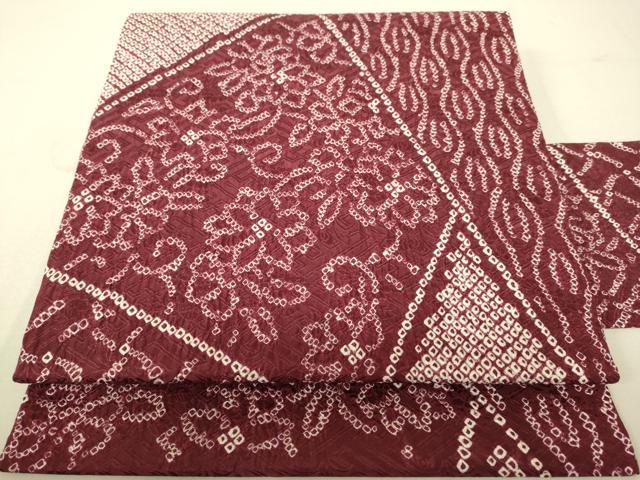 平和屋着物●九寸名古屋帯　総絞り　切嵌花文　正絹　逸品　DAAX8413du