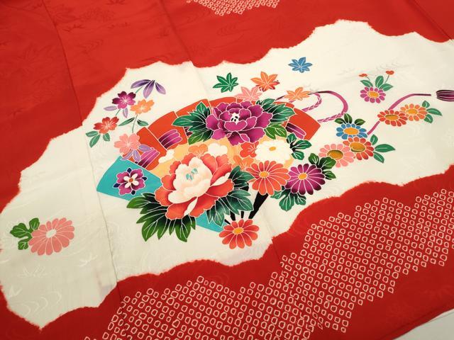 平和屋着物[]お宮参り　女の子　祝着　産着　初着　のしめ　檜扇草花文　逸品　CAAZ7045ze_3