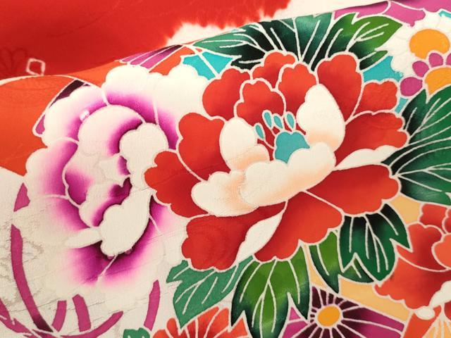 平和屋着物[]お宮参り　女の子　祝着　産着　初着　のしめ　檜扇草花文　逸品　CAAZ7045ze_5