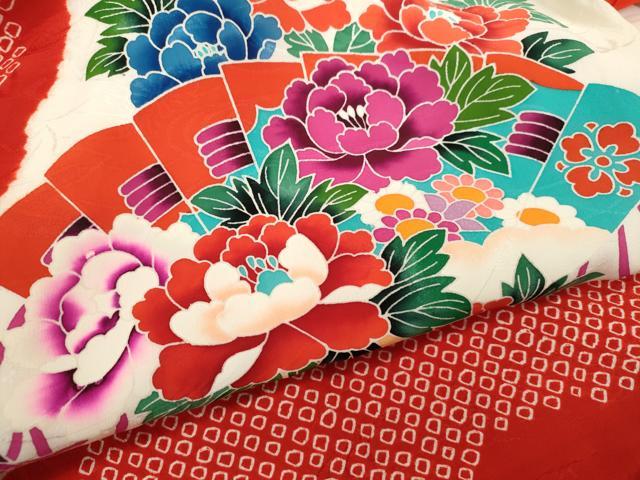 平和屋着物[]お宮参り　女の子　祝着　産着　初着　のしめ　檜扇草花文　逸品　CAAZ7045ze_4