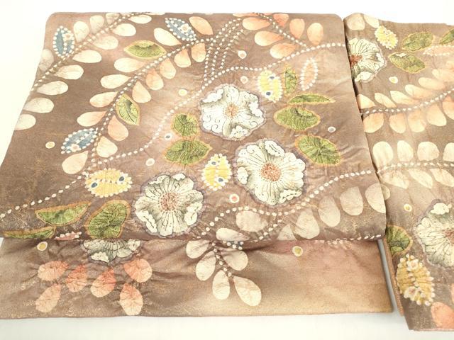 平和屋着物●つけ帯　絞り　辻が花　金通し地　正絹　逸品　DAAY9294az