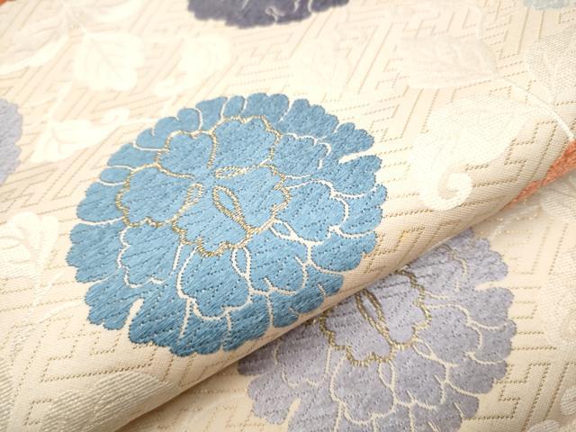 平和屋着物○つけ帯 加良織錦 草花文 本金箔 正絹 逸品 CABA1120hy