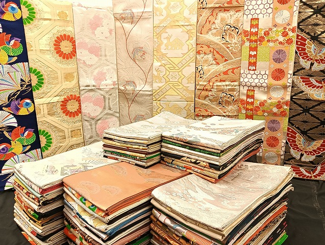 平和屋着物■袋帯 西陣 まとめて100点 鳳凰 鴛鴦 有栖川文様 人物 蝶 更紗 花柄 宝相華 佐賀錦 金銀糸 など 未使用品あり 全て正絹 mmm030