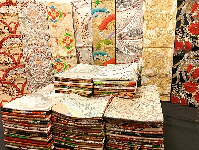 平和屋着物■袋帯 西陣 まとめて100点 鳳凰 孔雀羽 人物 蝶 更紗 花柄 宝相華 正倉院  佐賀錦 金銀糸 など 未使用品あり 全て正絹 mmm032