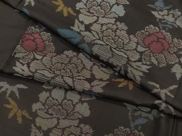 平和屋着物●本場大島紬　牡丹　正絹　逸品　未使用　CAAZ8368vf