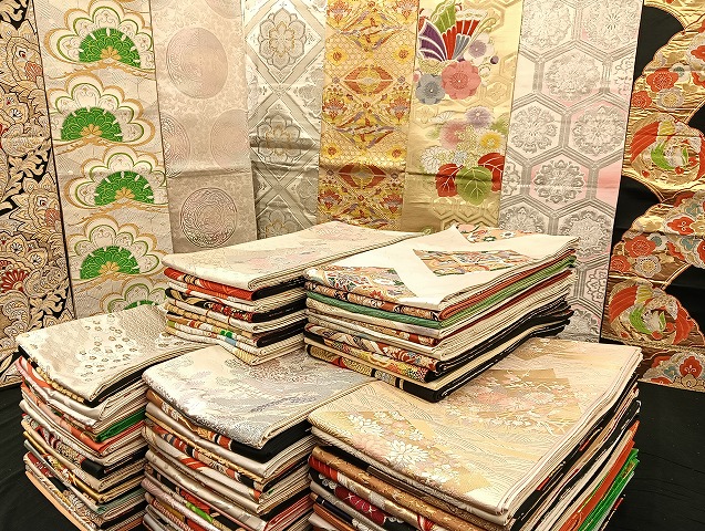 平和屋着物■袋帯 西陣 まとめて100点 向かい鳳凰 鶴 向かい蝶 風景 更紗 正倉院 佐賀錦 服部織物 金銀糸 未使用品あり 全て正絹 mmm042