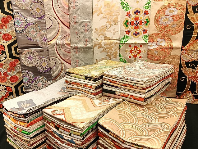 平和屋着物■袋帯 西陣 まとめて100点 向かい鶴 鴛鴦 蝶 更紗 花柄 宝相華 金銀糸 など 着用可能多数 未使用品あり 全て正絹 mmm046
