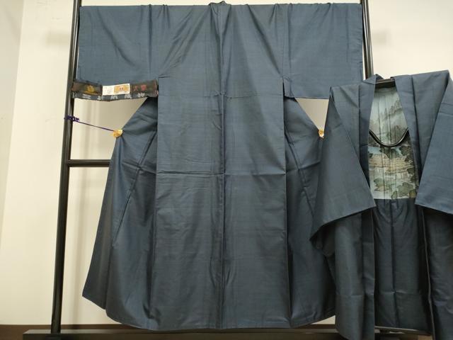 平和屋着物□極上 男性 本場大島紬 アンサンブル キングサイズ 長羽織 