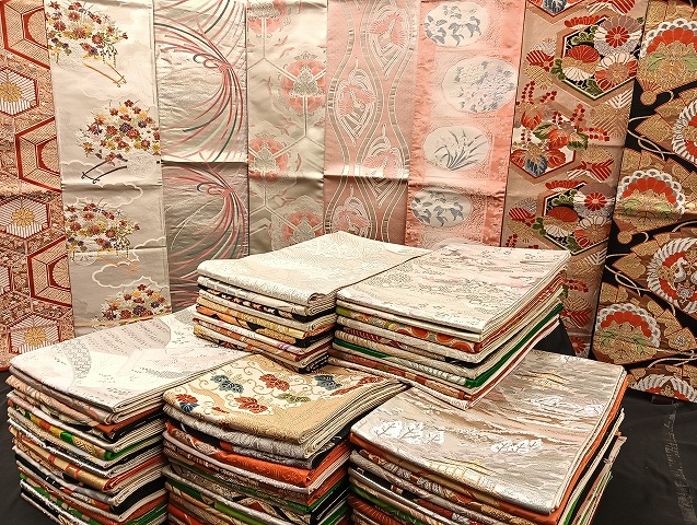 平和屋着物■袋帯 西陣 まとめて100点 鳳凰 向かい鶴 蝶 更紗 花柄 宝相華 まいづる 金銀糸 など 未使用品あり 全て正絹 mmm055