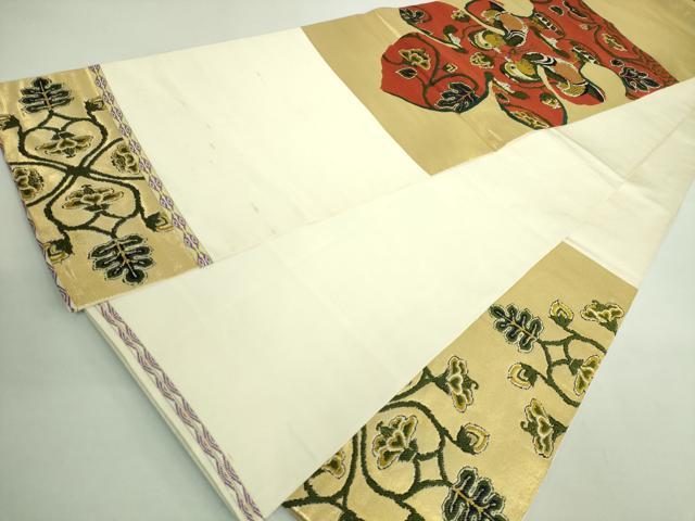 平和屋着物●最高級　龍村平蔵製　太鼓柄　本袋帯　鴛鴦唐草文　金糸　逸品　DZAB2004kh6 平和屋本店□最高級 龍村平蔵製 本袋帯 追粉菊錦 黒地 金糸 金糸 逸品