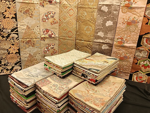平和屋着物■袋帯 西陣 まとめて100点 鳳凰 鴛鴦 孔雀 向かい蝶 風景 更紗 花柄 正倉院 佐賀錦 金銀糸 など 未使用品あり 全て正絹 mmm069