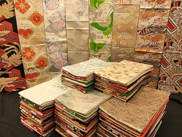 平和屋着物■袋帯 西陣 まとめて100点 向かい鳳凰 鶴 鴛鴦 鳥獣 蝶 風景 更紗 花柄 正倉院 金銀糸 など 未使用品あり 全て正絹 mmm070