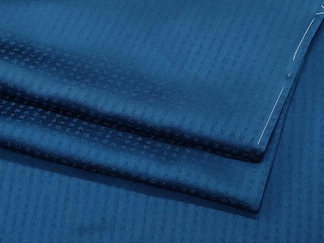 平和屋着物●上質な色無地　般若心経地紋　青藍色　正絹　逸品　CABA6124vf