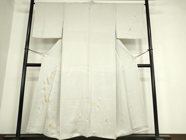 平和屋着物●訪問着　刺繍　水辺風景文　金糸　正絹　逸品　DAAY9386az