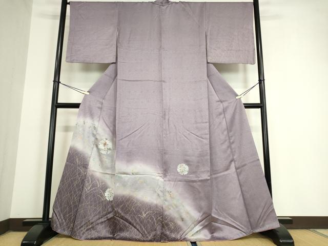 平和屋着物●訪問着　刺繍　雪輪花文　暈し染め　金銀彩　正絹　逸品　DAAY9389az