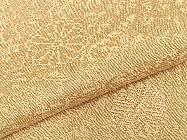 平和屋着物●上質な色無地　舞花地紋　香色　正絹　逸品　AABD0476fy