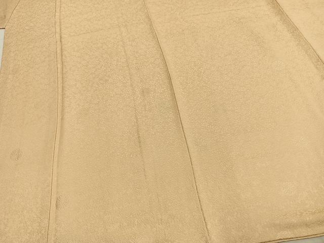 平和屋着物●上質な色無地　舞花地紋　香色　正絹　逸品　AABD0476fy