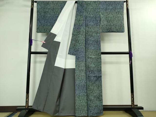 平和屋着物●極上　ムガシルク結城紬　インド・アッサム　野蚕糸　手織　唐草文　証紙付き　逸品　DZAB2797kh6_2