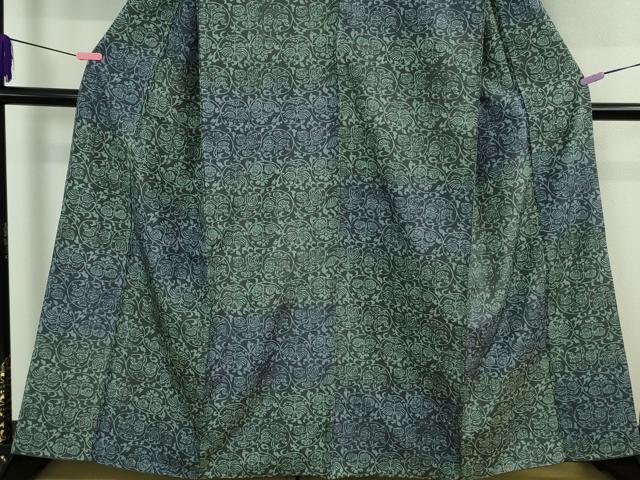 平和屋着物●極上　ムガシルク結城紬　インド・アッサム　野蚕糸　手織　唐草文　証紙付き　逸品　DZAB2797kh6_4