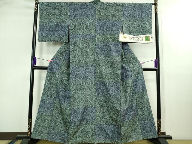 平和屋着物●極上　ムガシルク結城紬　インド・アッサム　野蚕糸　手織　唐草文　証紙付き　逸品　DZAB2797kh6_1