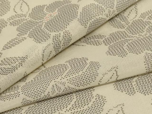 平和屋着物＊夏物　本場大島紬　夏大島　草花文　正絹　逸品　AABD6562jd