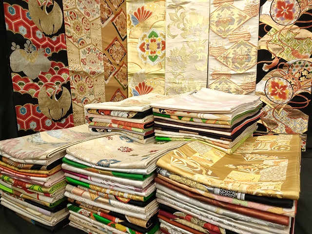 平和屋本店■袋帯 西陣 まとめて100点 鶴 鴛鴦 蝶 風景 更紗 花柄 楽器 金銀糸 など 着用可能多数 未使用品あり 全て正絹 ppp3011