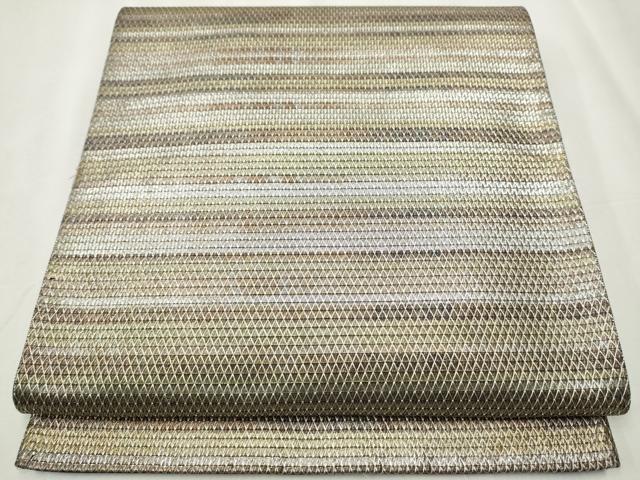 平和屋着物●六通柄袋帯　霞文　金銀糸　正絹　逸品　CABA5021hy