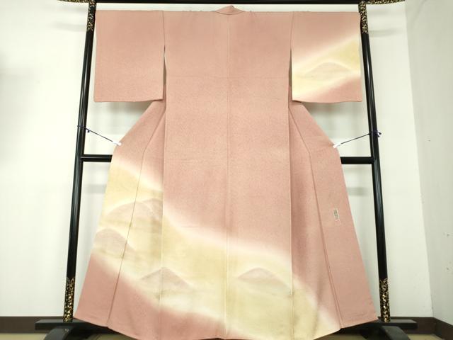 平和屋着物●訪問着　作家物　生粋草木　遠山文　箔散らし　暈し染め　金銀彩　正絹　逸品　DABA1033ps