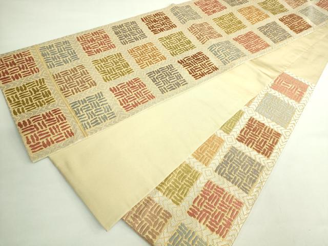 平和屋着物●極上　西陣　川島織物　六通柄　本袋帯　市松文様　金糸　逸品　DZAB2304kh6_7