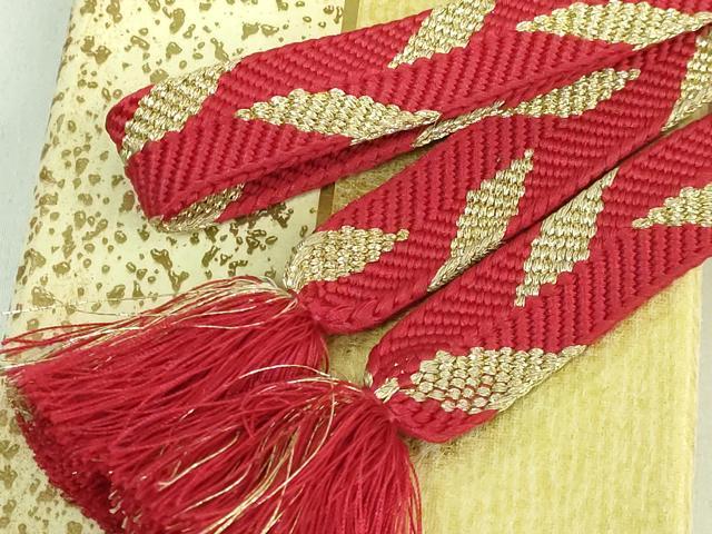 平和屋本店●極上　有職組紐道明　帯締め　笹浪組　金糸　宮内庁御用　国立博物館御用　東京芸術大学御用　逸品　DZAA11540kh6