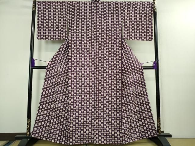 平和屋本店●極上　岩手の匠　草紫堂　南部絞り　紫根染　紬　正絹　反端付き　逸品　未使用　DZAA5090kh6