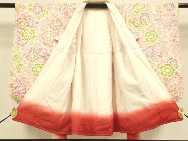 平和屋本店[]極上　七五三　女の子　3歳　祝着　三つ身　総絞り　草花文　逸品　未使用　DZAB3242kh6_1
