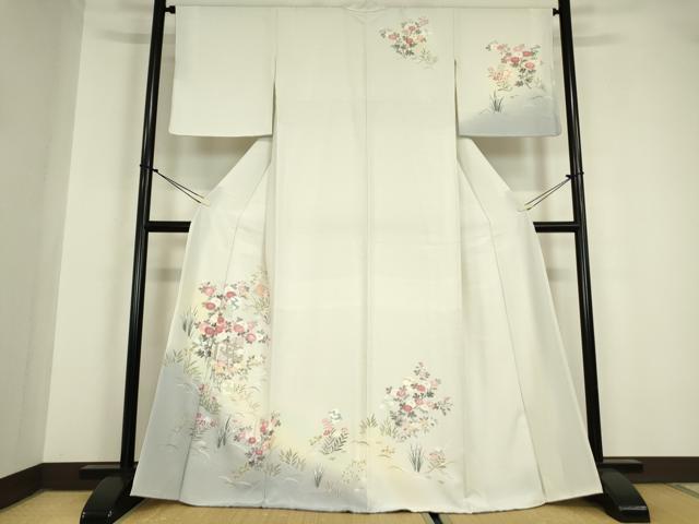 平和屋着物●訪問着　友禅　誰が袖流水花文　暈し染め　正絹　逸品　DAAY9643az