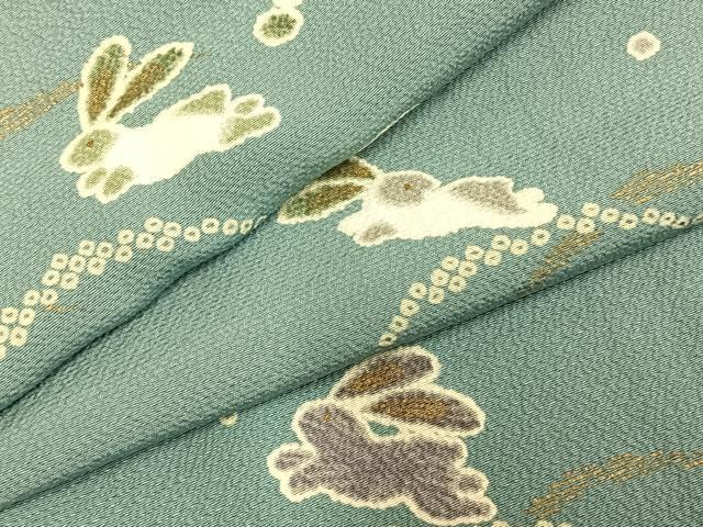 平和屋着物●上質な小紋　兎　芝文　金彩　やまと誂製　正絹　逸品　AABD8633fy