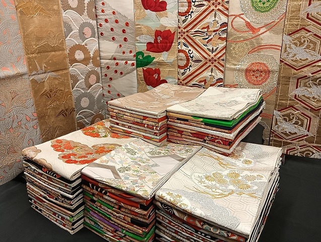 平和屋着物■袋帯 西陣 まとめて100点 鶴 折り鶴 向かい尾長鳥 孔雀羽 蝶 更紗 松竹梅 正倉院 佐賀錦 金銀糸 未使用品あり 全て正絹 mmm959