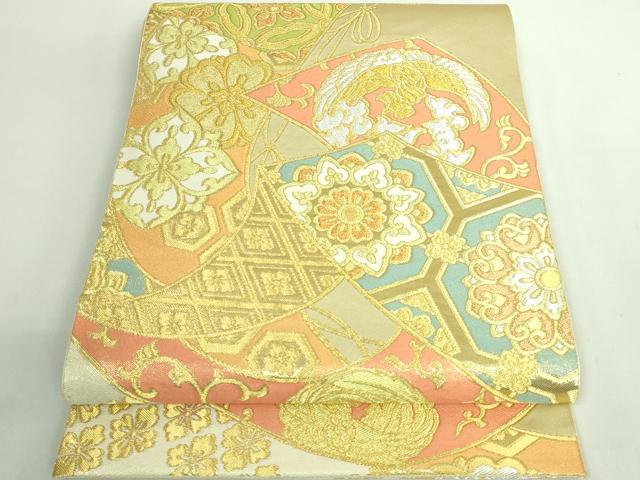 平和屋着物●極上　西陣　川島織物　六通柄　本袋帯　几帳鳳凰花文　金銀糸　逸品　DZAB2620kh6