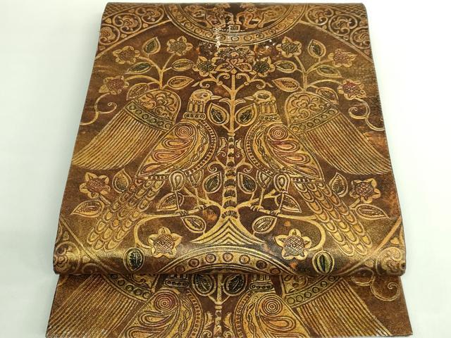 平和屋本店●極上　六通柄袋帯　金唐革　鳥獣花文　金彩　逸品　DZAB2664kh6 平和屋本店○極上 六通柄袋帯 金唐革 鳥獣花文 金彩 逸品 DZAB2664kh6