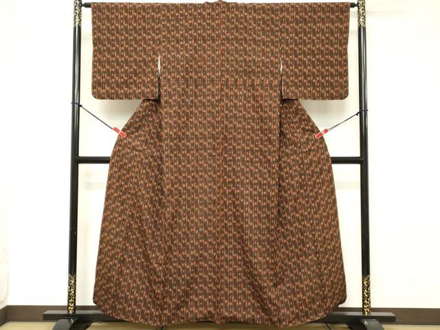 平和屋着物□上質な紬 矢羽格子 正絹 逸品 DAAZ8481cdの通販はau PAY