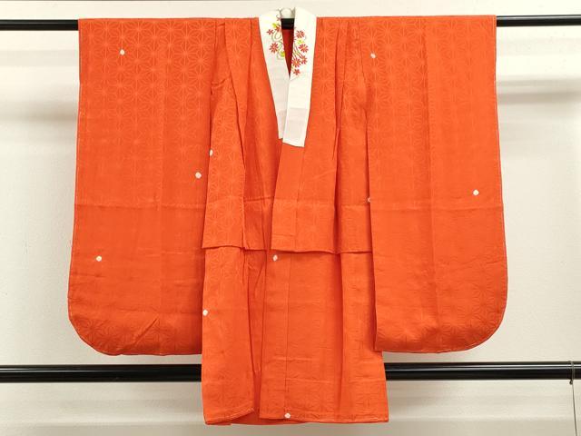 平和屋着物[]七五三　女の子　７歳　祝着　四つ身　長襦袢セット　絞り　駒刺繍　花車文　金彩　逸品　CABB2058ze_6