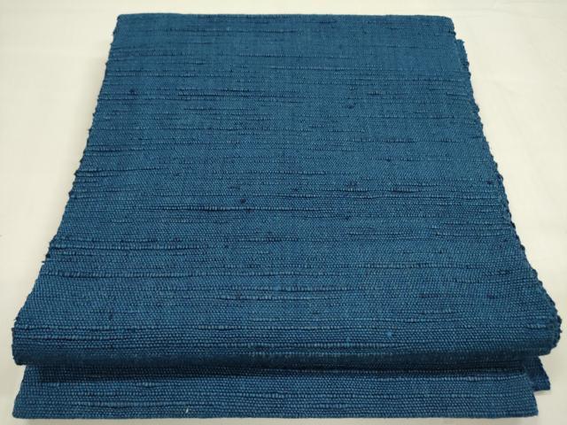 平和屋着物●八寸名古屋帯　信州紬　藍色　正絹　逸品　未使用　DABA6084op
