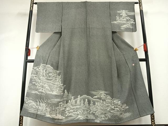 平和屋着物●訪問着　作家物　風景文　正絹　逸品　AABD8726fy