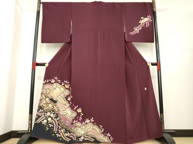 平和屋着物●越後十日町の一流染匠　桐屋・翠山工房　訪問着　辻が花　舞花文　やまと誂製　正絹　逸品　AABE2009ck